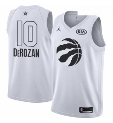 Mens Nike Jordan Toronto Raptors 10 DeMar DeRozan Swingman White 2018 All Star Game NBA Jersey