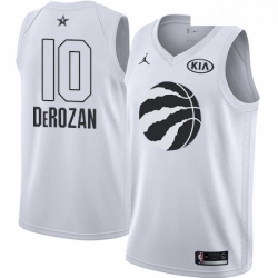 Mens Nike Jordan Toronto Raptors 10 DeMar DeRozan Swingman White 2018 All Star Game NBA Jersey