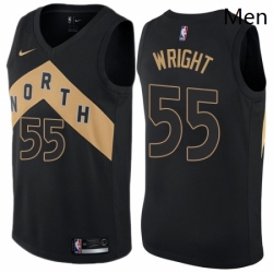 Mens Nike Toronto Raptors 55 Delon Wright Authentic Black NBA Jersey City Edition