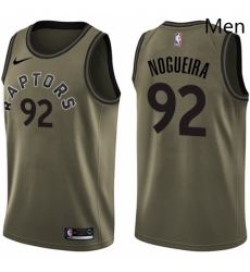 Mens Nike Toronto Raptors 92 Lucas Nogueira Swingman Green Salute to Service NBA Jersey