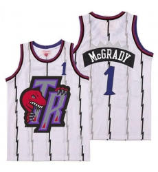 Raptors 1 Tracy McGrady White Big Gray TR Logo Retro Jersey 9