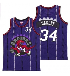 Raptors 34 Charles Oakley Purple Big Logo Retro Jersey 8