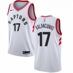 Womens Nike Toronto Raptors 17 Jonas Valanciunas Swingman White NBA Jersey Association Edition