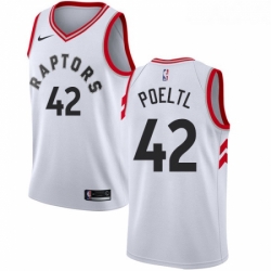 Womens Nike Toronto Raptors 42 Jakob Poeltl Swingman White NBA Jersey Association Edition