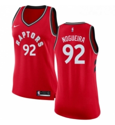 Womens Nike Toronto Raptors 92 Lucas Nogueira Authentic Red Road NBA Jersey Icon Edition