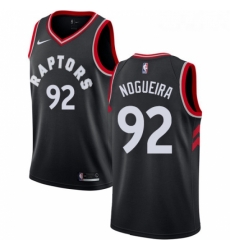 Womens Nike Toronto Raptors 92 Lucas Nogueira Swingman Black Alternate NBA Jersey Statement Edition