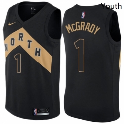 Youth Nike Toronto Raptors 1 Tracy Mcgrady Swingman Black NBA Jersey City Edition