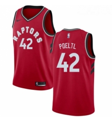 Youth Nike Toronto Raptors 42 Jakob Poeltl Swingman Red Road NBA Jersey Icon Edition