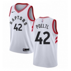 Youth Nike Toronto Raptors 42 Jakob Poeltl Swingman White NBA Jersey Association Edition