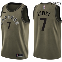 Youth Nike Toronto Raptors 7 Kyle Lowry Swingman Green Salute to Service NBA Jersey