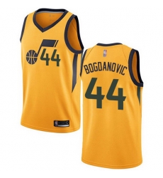 Jazz  44 Bojan Bogdanovic Yellow Basketball Swingman Statement Edition Jersey