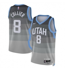 Men Utah Jazz 8 Isaiah Collier Grey 2025 26 City Edition Stitched Basketball Jersey Men Utah Jazz 8 Isaiah Collier Grey 2025 26 City Edition Stitched Basketball Jersey