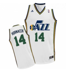 Womens Adidas Utah Jazz 14 Jeff Hornacek Swingman White Home NBA Jersey