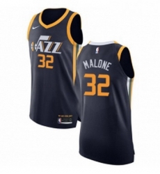 Womens Nike Utah Jazz 32 Karl Malone Authentic Navy Blue Road NBA Jersey Icon Edition