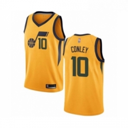 Womens Utah Jazz 10 Mike Conley Swingman Gold Basketball Jersey Statement Edition 