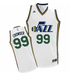 Youth Adidas Utah Jazz 99 Jae Crowder Swingman White Home NBA Jersey 