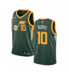 Youth Nike Utah Jazz 10 Alec Burks Green Swingman Jersey Earned Edition