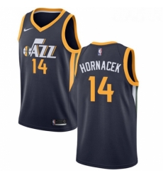 Youth Nike Utah Jazz 14 Jeff Hornacek Swingman Navy Blue Road NBA Jersey Icon Edition