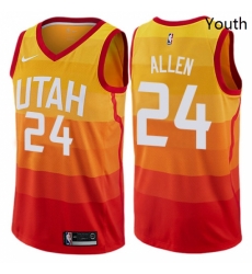 Youth Nike Utah Jazz 24 Grayson Allen Swingman Orange NBA Jersey City Edition 