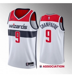 Men Washington Wizards 9 Justin Champagnie White Association Edition Stitched Basketball Jersey