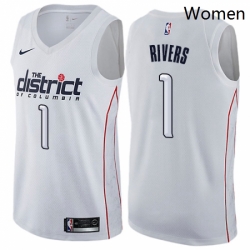 Womens Nike Washington Wizards 1 Austin Rivers Swingman White NBA Jersey City Edition 