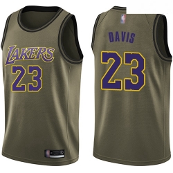 Lakers #23 Anthony Davis Green Salute to Service Basketball Swingman Jersey