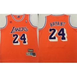 Lakers 24 Kobe Bryant Orange Hardwood Classics Jersey