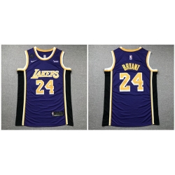 Lakers 24 Kobe Bryant Purple Nike KB Patch Swingman Jersey