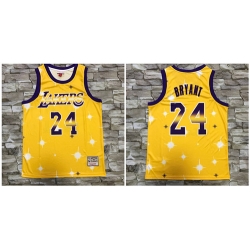 Lakers 24 Kobe Bryant Yellow Star Hardwood Classics Jersey