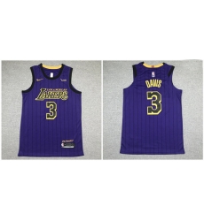 Lakers 3 Anthony Davis Purple Nike Authentic Jersey