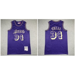 Lakers 34 Shaquille O 27Neal Purple 1996 97 Hardwood Classics Jersey