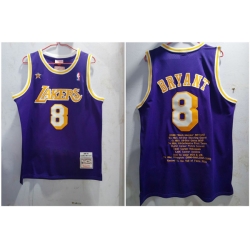 Lakers 8 Kobe Bryant Purple 1996 97 Hardwood Classics Jersey