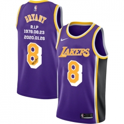 Lakers 8 Kobe Bryant Purple R I P Signature Swingman Jerseys