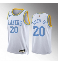 Men Los Angeles Lakers 20 Harry Giles Iii White Classic Edition Stitched Basketball Jersey