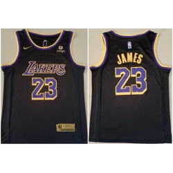 Men Los Angeles Lakers 23 LeBron James Bibigo Black Stitched Basketball Jersey