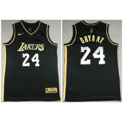 Men Los Angeles Lakers 24 Kobe Bryant Black Gold 2021 Nike Swingman Jersey