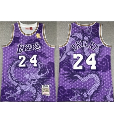 Men Los Angeles Lakers 24 Kobe Bryant Purple 1996 97 Throwback Basketball Jersey