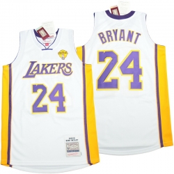 Men Los Angeles Lakers 24 Kobe Bryant White 2009 10 Throwback Jerseys