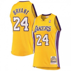 Men Los Angeles Lakers 24 Kobe Bryant Yellow 2008 09 Throwback Basketball Jersey