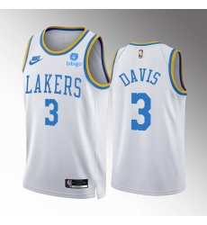 Men Los Angeles Lakers 3 Anthony Davis 2022 23 White Classic Edition Stitched Basketball Jersey