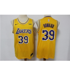 Men Los Angeles Lakers 39 Dwight Howard Yellow Stitched Basketball Jersey