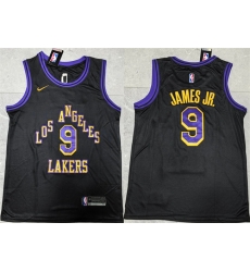 Men Los Angeles Lakers 9 Bronny James Jr  Black 2024 Draft Stitched Basketball Jersey 818