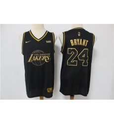 Men Los Angeles Lakers Kobe Bryant 24 Black Gold Limited Jersey