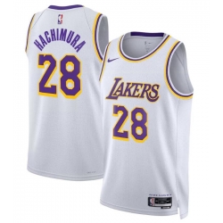 Men Los Angeles Lakers Rui Hachimura #28 White Stitched NBA Jersey