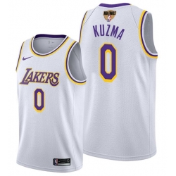 Men's Los Angeles Lakers #0 Kyle Kuzma 2020 White Finals Stitched NBA Jersey