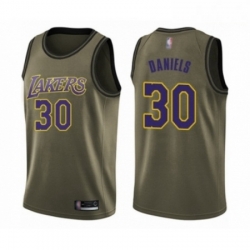 Mens Los Angeles Lakers 30 Troy Daniels Swingman Green Salute to Service Basketball Jersey 