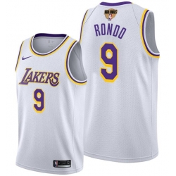 Men's Los Angeles Lakers #9 Rajon Rondo 2020 White Finals Stitched NBA Jersey