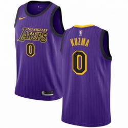 Mens Nike Los Angeles Lakers 0 Kyle Kuzma Swingman Purple NBA Jersey City Edition 