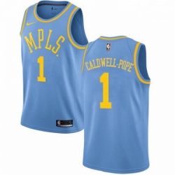 Mens Nike Los Angeles Lakers 1 Kentavious Caldwell Pope Authentic Blue Hardwood Classics NBA Jersey 