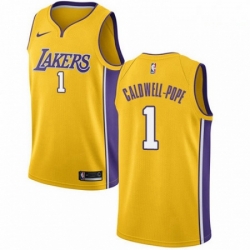 Mens Nike Los Angeles Lakers 1 Kentavious Caldwell Pope Swingman Gold Home NBA Jersey Icon Edition 